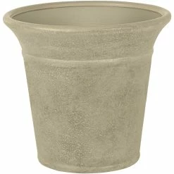 Cheap 👍 Suncast Langston Round Sand Blow Molded Resin Planter 🤩