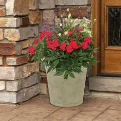 Cheap 👍 Suncast Langston Round Sand Blow Molded Resin Planter 🤩 -patio garden garage shop unnamed file 368