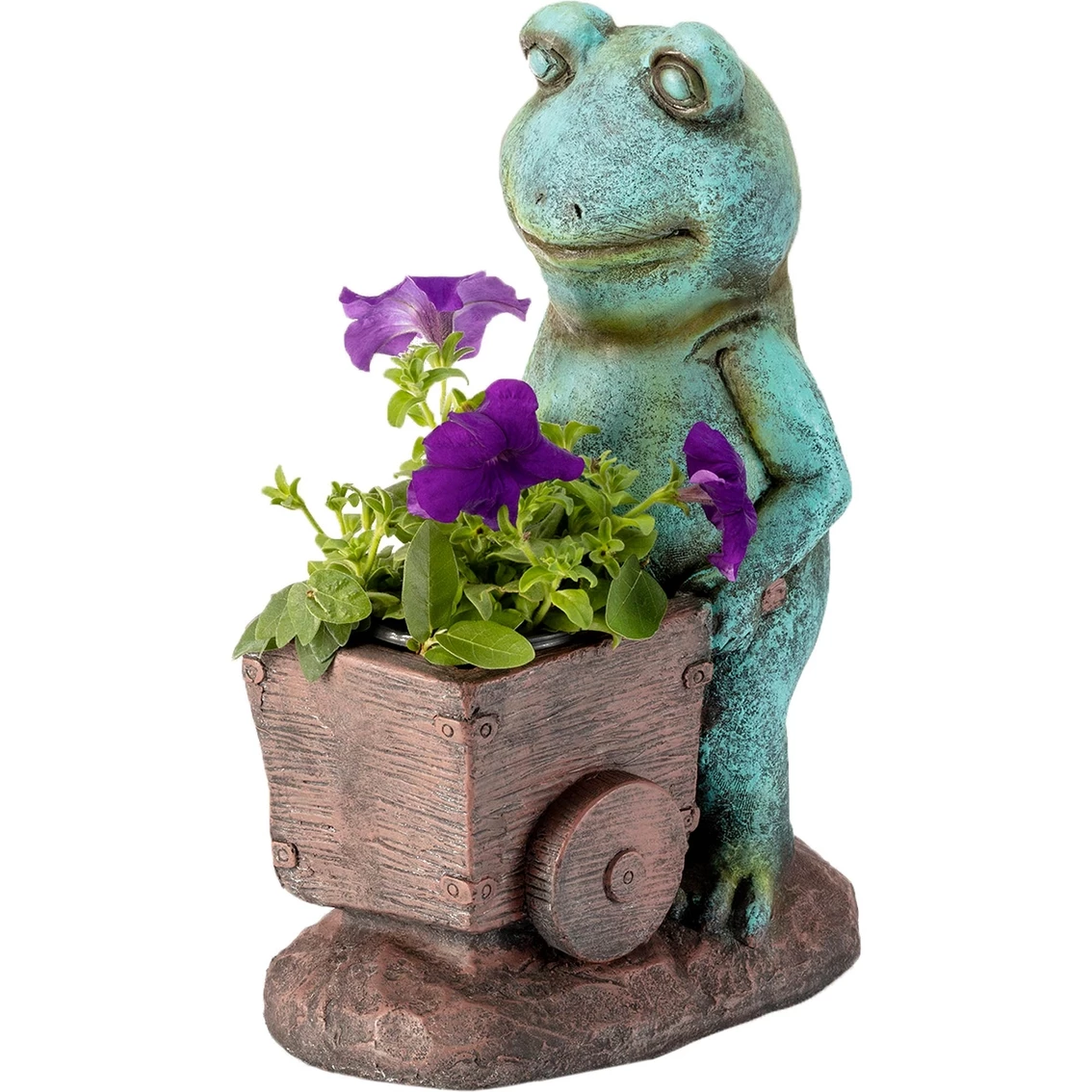 New 😍 Alpine 15 In. Tall Indoor/Outdoor Frog Pushing Wagon Planter Statue 💯 1 New 😍 Alpine 15 In. Tall Indoor/Outdoor Frog Pushing Wagon Planter Statue 💯