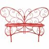 Best reviews of ✨ Alpine Outdoor 2 Person Metal Butterfly Shaped Garden Bench, Red 🎁
