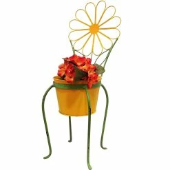 Top 10 💯 Alpine 24 In. Tall Yellow Daisy Flower Planter With Stand Yard Statue ⭐