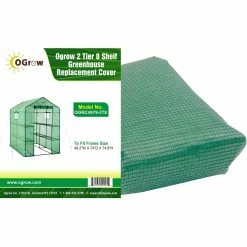 Budget ✔️ Ogrow 2 Tier 8 Shelf Greenhouse PE Replacement Cover ✔️