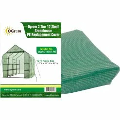 New 🤩 Ogrow 2 Tier 12 Shelf Greenhouse PE Replacement Cover ⌛