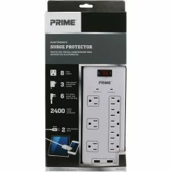 Buy 🎉 Prime Wire & Cable 8 Outlet Multimedia Surge Protector With 2-Port USB Charger 😉