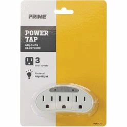 Best Sale 🛒 Prime Wire & Cable 3 Outlet Power Tap With Photocell Nightlight ⭐