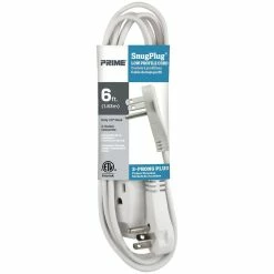 Outlet 🤩 Prime Wire & Cable 6 Ft. SnugPlug Grounded 3 Outlet Household Extension Cord 🎁