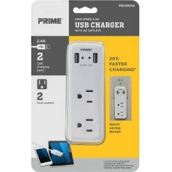 Best reviews of 🔔 Prime Wire & Cable 2 Outlet 2 Port 2.4A USB Charger ⌛