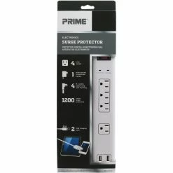 Buy 🎉 Prime Wire & Cable 4 Outlet Multimedia Surge Protector With 2 Port USB Charger 🧨