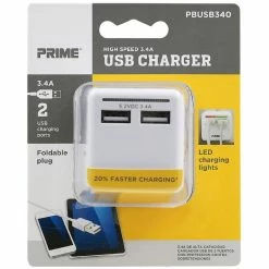 Outlet 🎉 Prime Wire & Cable 2 Port 3.4A USB Travel Charger 😍