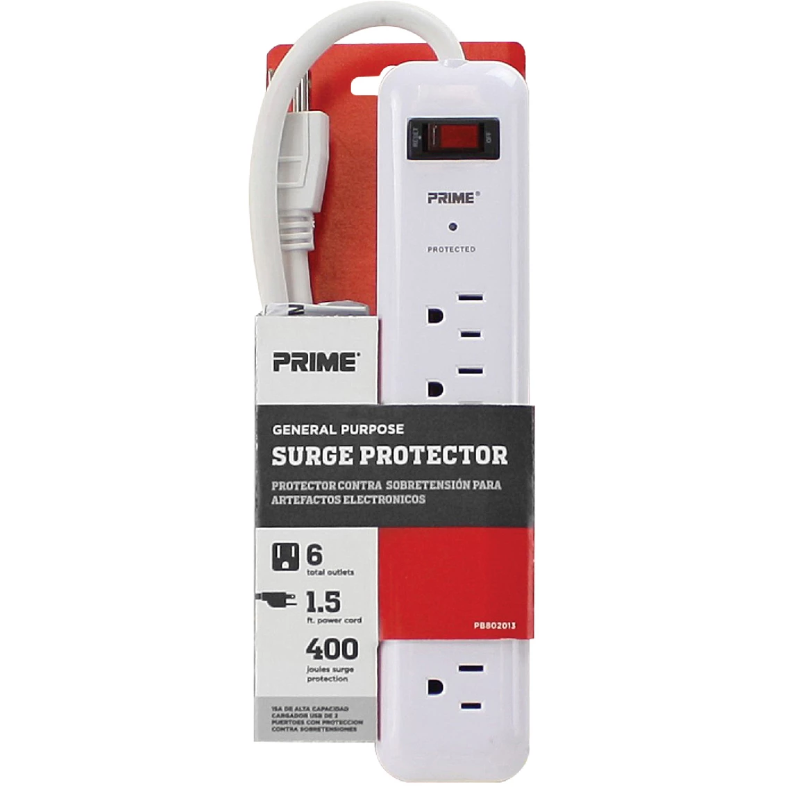 New ๐ฏ Prime Wire & Cable 6 Outlet 400 Joule Surge Protector With 1.5 Ft. Power Cord โค๏ธ 1 New ๐ฏ Prime Wire & Cable 6 Outlet 400 Joule Surge Protector With 1.5 Ft. Power Cord โค๏ธ