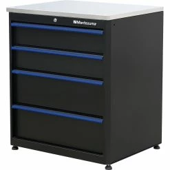 Budget 🔥 Montezuma 4 Drawer Base Cabinet With Stainless Steel Worktop 😀