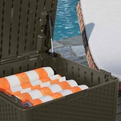 Outlet ✨ Suncast Wicker Storage Cube Deck Box 🔥 -patio garden garage shop unnamed file 740