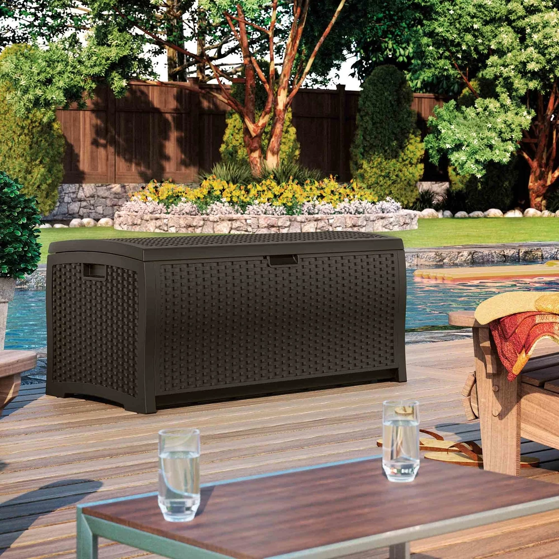 Flash Sale โจ Suncast Resin Wicker Deck Box Storage Compartment ๐ 2 Flash Sale โจ Suncast Resin Wicker Deck Box Storage Compartment ๐ - Image 2