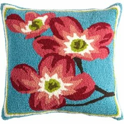 Budget 🥰 Evergreen 18 In. Indoor/Outdoor 🐶 Dogwood Hooked Pillow 🌟