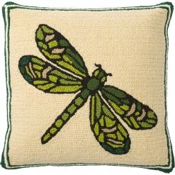 Promo 🥰 Evergreen Indoor/Outdoor Hooked Pillow, Dragonfly 18 In. X 18 In. 🛒